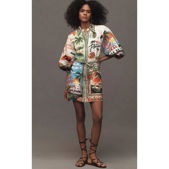 NWT ALÉMAIS Paradiso Linen Mini‎ Dress Size 2 - Picture 9 of 9